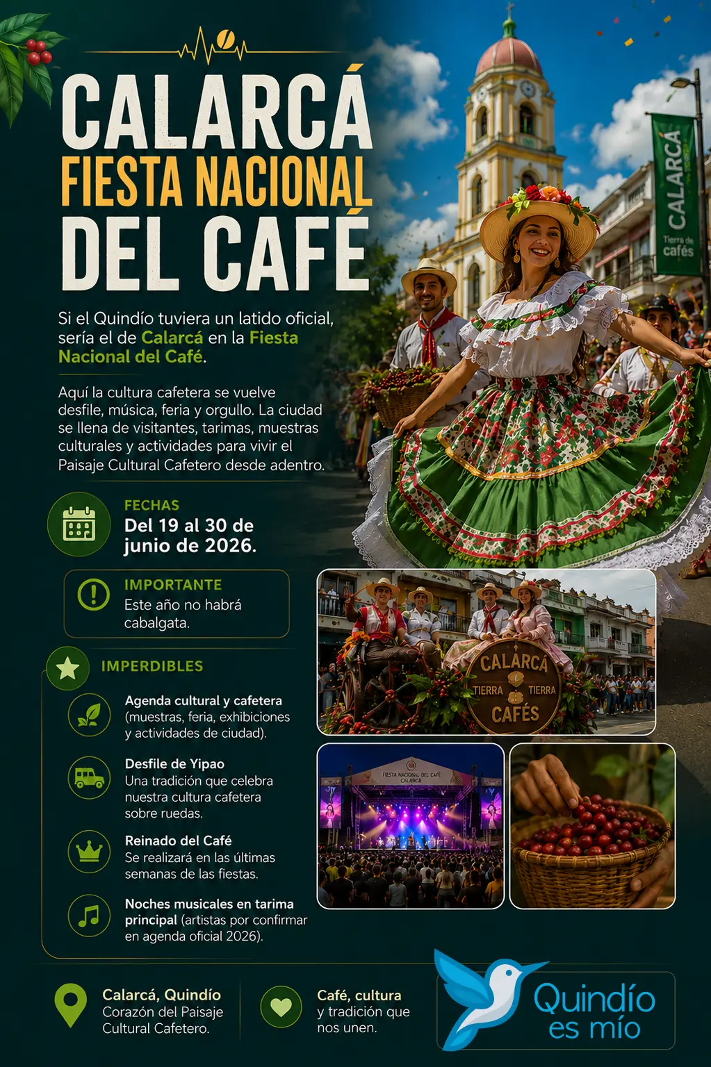 Fiestas del Café 2026 en Calarcá: guía preliminar para vivir la tradición cafetera del Quindío